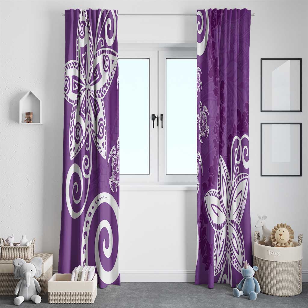 Polynesia Window Curtain Purple Tribal Turtle Floral Pattern LT05 - Polynesian Pride