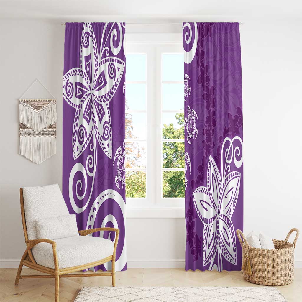 Polynesia Window Curtain Purple Tribal Turtle Floral Pattern LT05 - Polynesian Pride