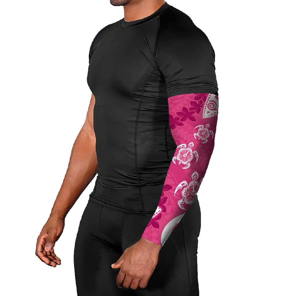 Polynesia Arm Sleeves Pink Tribal Turtle Floral Pattern LT05 - Polynesian Pride
