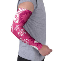 Polynesia Arm Sleeves Pink Tribal Turtle Floral Pattern LT05 - Polynesian Pride