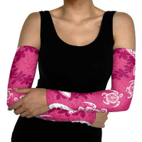 Polynesia Arm Sleeves Pink Tribal Turtle Floral Pattern LT05 - Polynesian Pride
