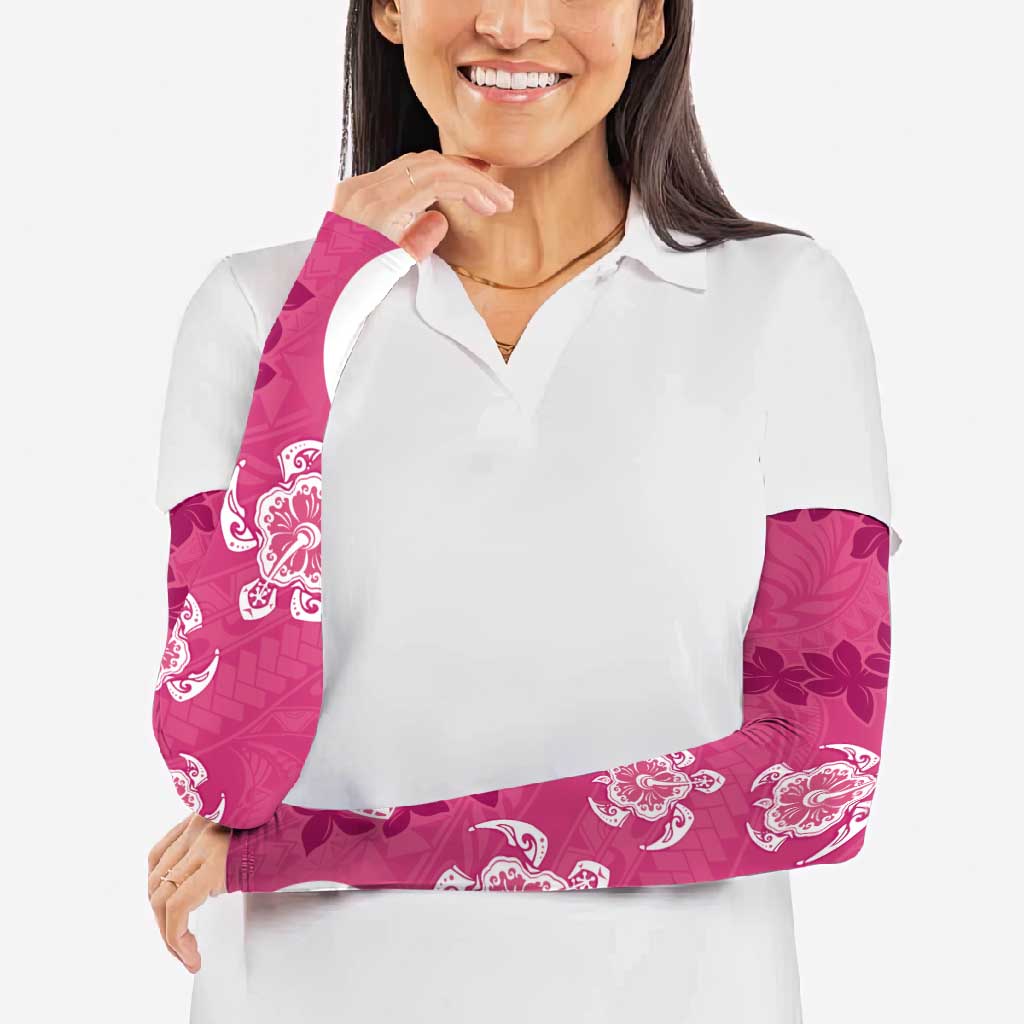 Polynesia Arm Sleeves Pink Tribal Turtle Floral Pattern LT05 - Polynesian Pride