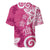 Polynesia Baseball Jersey Pink Tribal Turtle Floral Pattern