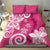 Polynesia Bedding Set Pink Tribal Turtle Floral Pattern