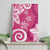 Polynesia Canvas Wall Art Pink Tribal Turtle Floral Pattern