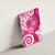 Polynesia Canvas Wall Art Pink Tribal Turtle Floral Pattern