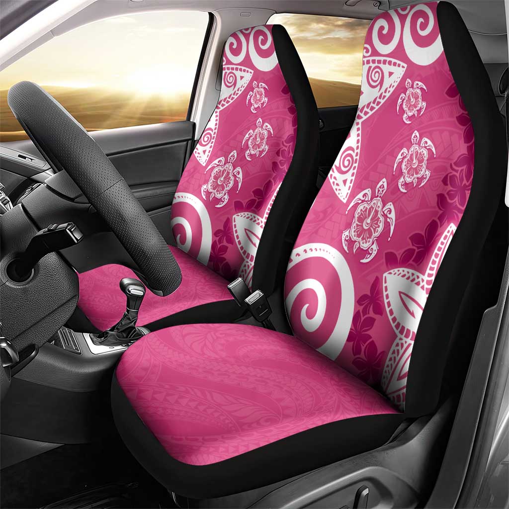 Polynesia Car Seat Cover Pink Tribal Turtle Floral Pattern LT05 - Polynesian Pride