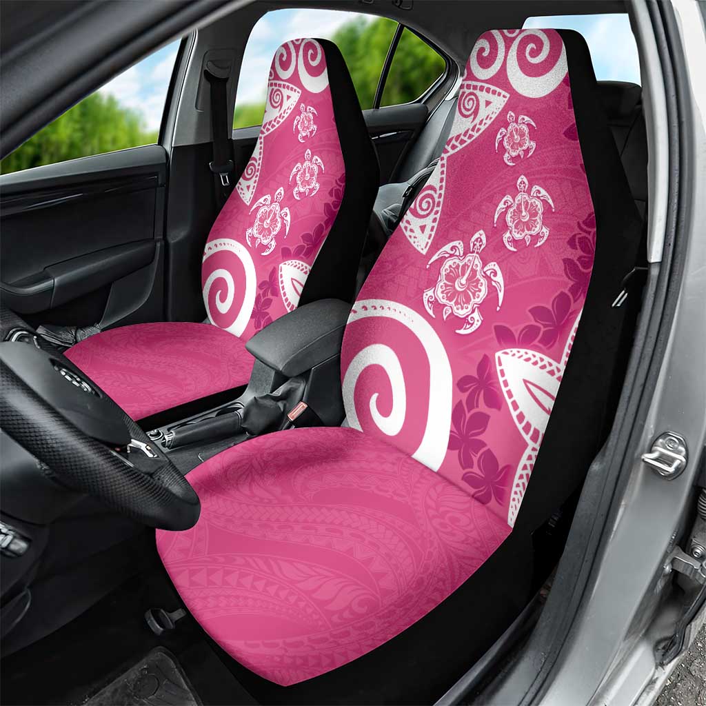 Polynesia Car Seat Cover Pink Tribal Turtle Floral Pattern LT05 - Polynesian Pride