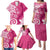 Polynesia Family Matching Puletasi and Hawaiian Shirt Pink Tribal Turtle Floral Pattern