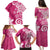 Polynesia Family Matching Puletasi and Hawaiian Shirt Pink Tribal Turtle Floral Pattern