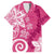 Polynesia Family Matching Puletasi and Hawaiian Shirt Pink Tribal Turtle Floral Pattern