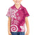 Polynesia Family Matching Puletasi and Hawaiian Shirt Pink Tribal Turtle Floral Pattern