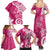 Polynesia Family Matching Summer Maxi Dress and Hawaiian Shirt Pink Tribal Turtle Floral Pattern