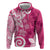 Polynesia Hoodie Pink Tribal Turtle Floral Pattern