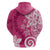 Polynesia Hoodie Pink Tribal Turtle Floral Pattern