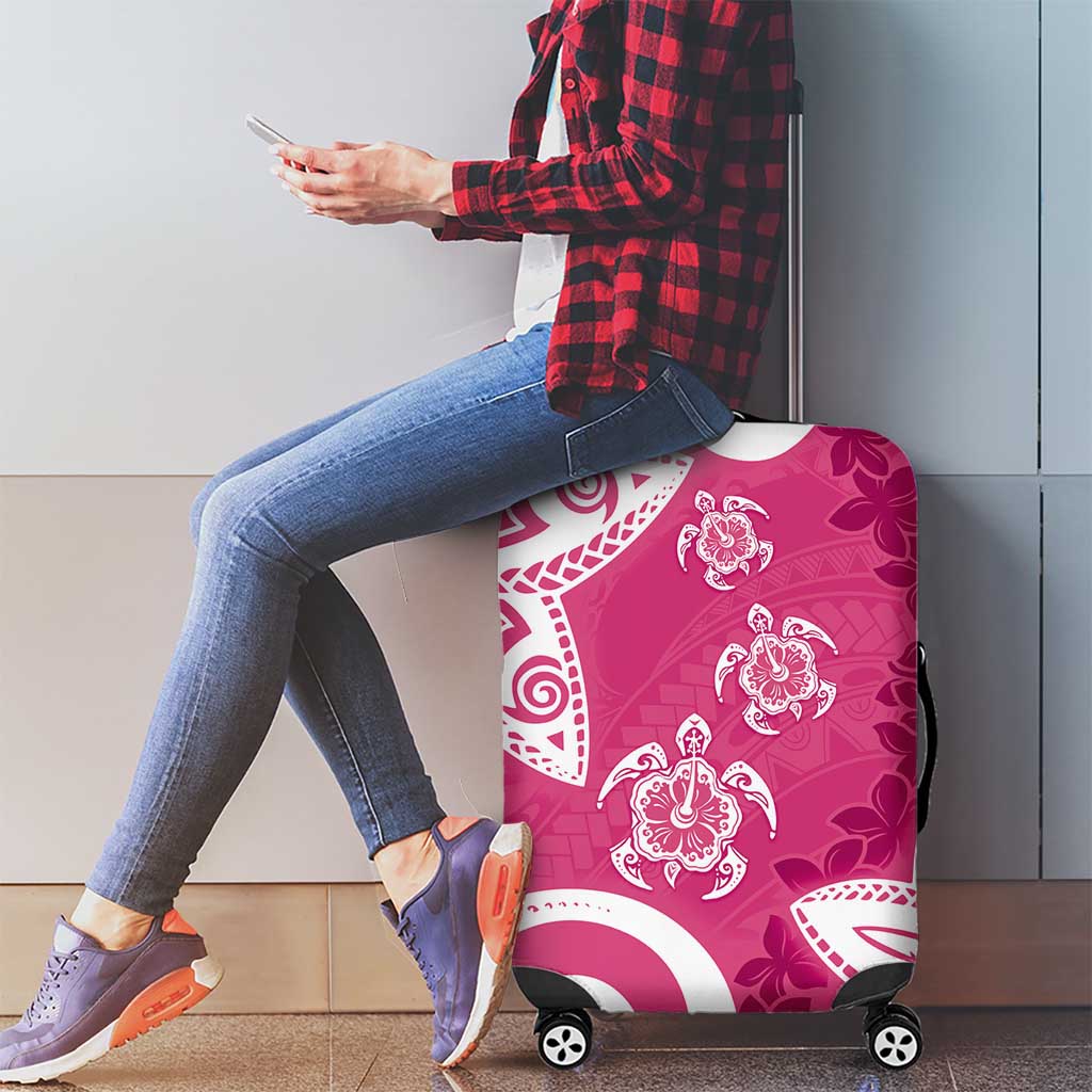 Polynesia Luggage Cover Pink Tribal Turtle Floral Pattern LT05 - Polynesian Pride