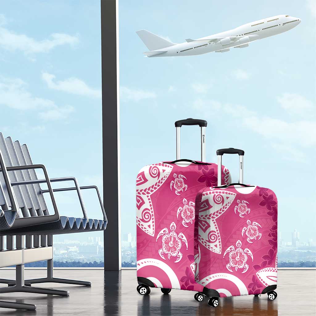 Polynesia Luggage Cover Pink Tribal Turtle Floral Pattern LT05 - Polynesian Pride