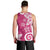 Polynesia Men Tank Top Pink Tribal Turtle Floral Pattern