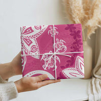 Polynesia Wrapping Paper Pink Tribal Turtle Floral Pattern LT05 - Polynesian Pride