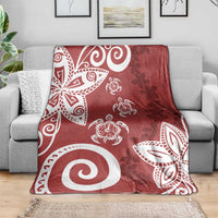Polynesia Blanket Red Tribal Turtle Floral Pattern LT05 - Polynesian Pride