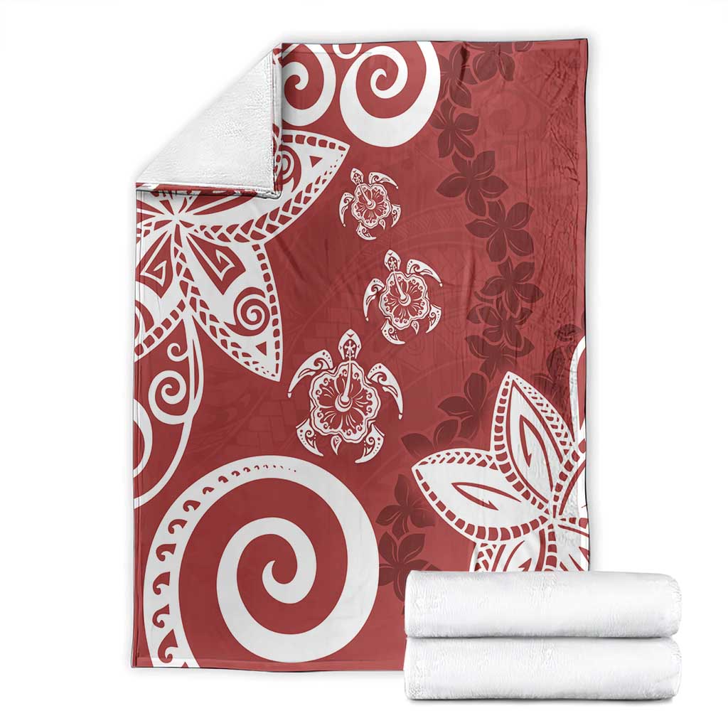 Polynesia Blanket Red Tribal Turtle Floral Pattern LT05 - Polynesian Pride