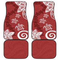 Polynesia Car Mats Red Tribal Turtle Floral Pattern LT05 - Polynesian Pride