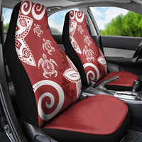 Polynesia Car Seat Cover Red Tribal Turtle Floral Pattern LT05 - Polynesian Pride