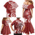 Polynesia Family Matching Mermaid Dress and Hawaiian Shirt Red Tribal Turtle Floral Pattern