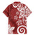 Polynesia Family Matching Mermaid Dress and Hawaiian Shirt Red Tribal Turtle Floral Pattern