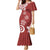 Polynesia Family Matching Mermaid Dress and Hawaiian Shirt Red Tribal Turtle Floral Pattern