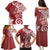 Polynesia Family Matching Puletasi and Hawaiian Shirt Red Tribal Turtle Floral Pattern