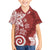 Polynesia Family Matching Puletasi and Hawaiian Shirt Red Tribal Turtle Floral Pattern