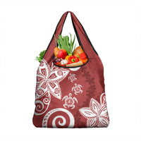 Polynesia Grocery Bag Red Tribal Turtle Floral Pattern LT05 1-pack One Size Red - Polynesian Pride