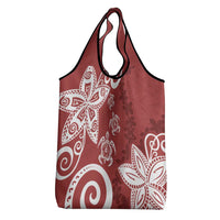 Polynesia Grocery Bag Red Tribal Turtle Floral Pattern LT05 - Polynesian Pride