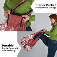 Polynesia Grocery Bag Red Tribal Turtle Floral Pattern LT05 - Polynesian Pride