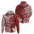 Polynesia Hoodie Red Tribal Turtle Floral Pattern