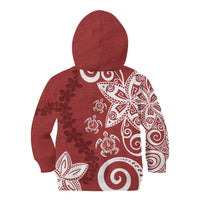 Polynesia Kid Hoodie Red Tribal Turtle Floral Pattern LT05 - Polynesian Pride