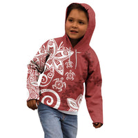 Polynesia Kid Hoodie Red Tribal Turtle Floral Pattern LT05 - Polynesian Pride