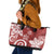 Polynesia Leather Tote Bag Red Tribal Turtle Floral Pattern