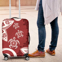 Polynesia Luggage Cover Red Tribal Turtle Floral Pattern LT05 Red - Polynesian Pride