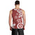 Polynesia Men Tank Top Red Tribal Turtle Floral Pattern