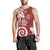 Polynesia Men Tank Top Red Tribal Turtle Floral Pattern