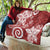 Polynesia Quilt Red Tribal Turtle Floral Pattern