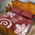 Polynesia Quilt Bed Set Red Tribal Turtle Floral Pattern