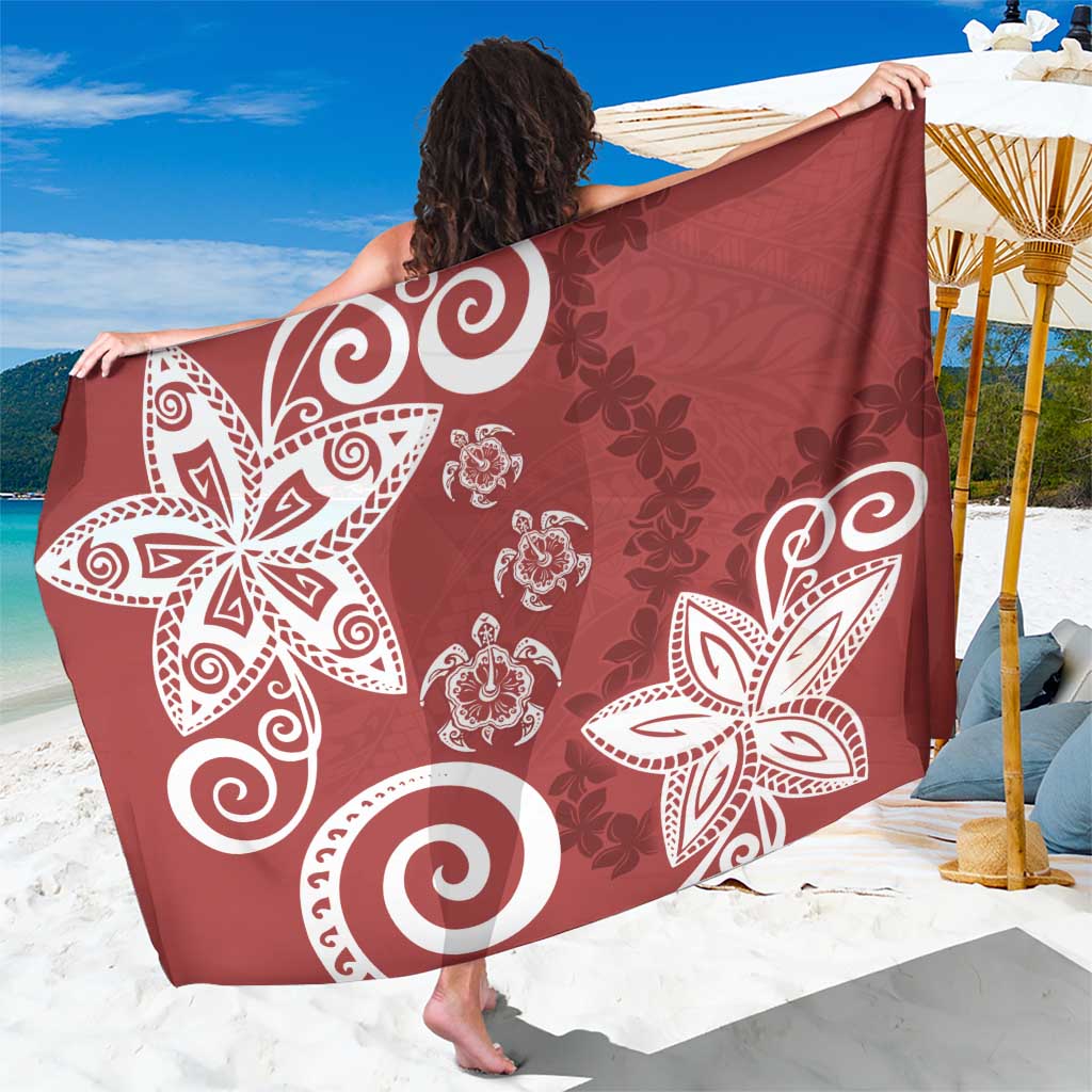Polynesia Sarong Red Tribal Turtle Floral Pattern LT05 One Size 44 x 66 inches Red - Polynesian Pride