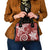 Polynesia Shoulder Handbag Red Tribal Turtle Floral Pattern