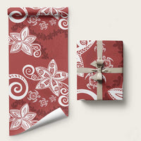 Polynesia Wrapping Paper Red Tribal Turtle Floral Pattern LT05 58" × 23" Red - Polynesian Pride