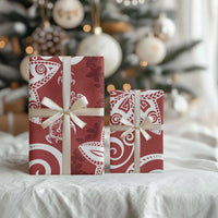 Polynesia Wrapping Paper Red Tribal Turtle Floral Pattern LT05 - Polynesian Pride