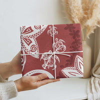 Polynesia Wrapping Paper Red Tribal Turtle Floral Pattern LT05 - Polynesian Pride