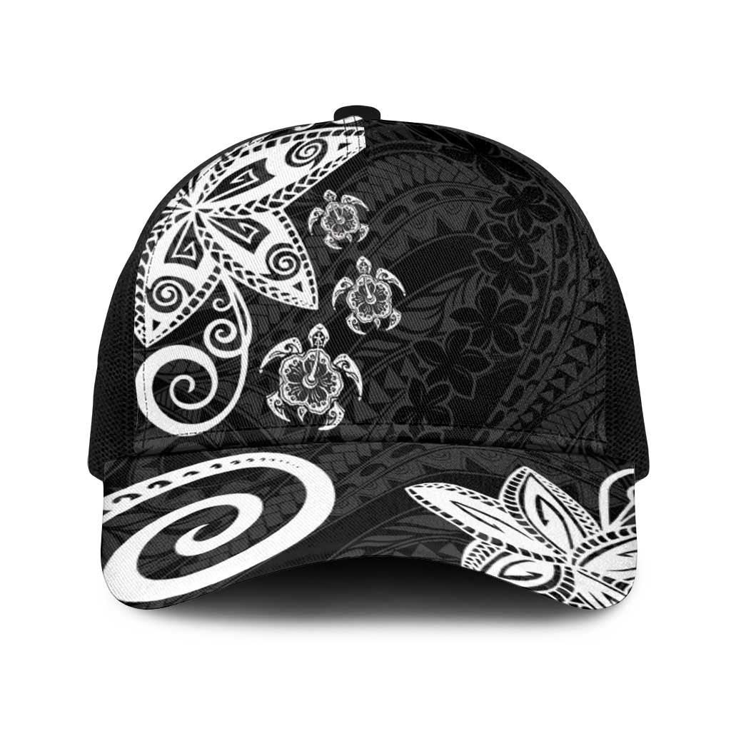 Polynesia Baseball Net Cap Black Tribal Turtle Floral Pattern LT05 One Size Black Black - Polynesian Pride